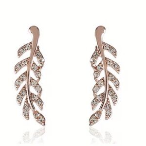 Elegant Rose Gold Leaf Earrings